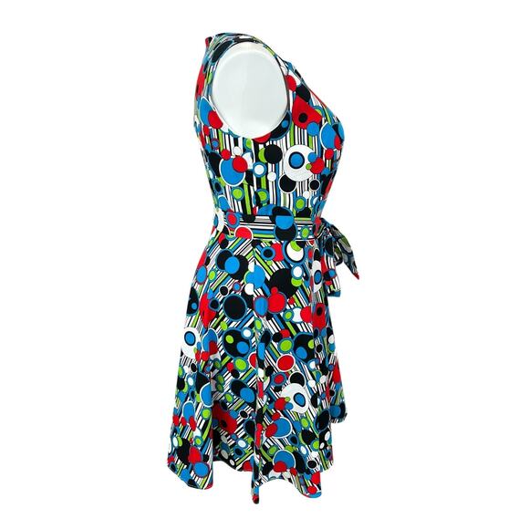 Hanpceirs Women's Black/Multicolored Geometric Print Fit & Flare Dress Size 3XL - Picture 5 of 8